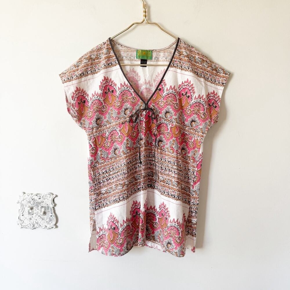 Tracy Porter Pink Paisley Bohemian Blouse 4/6 S